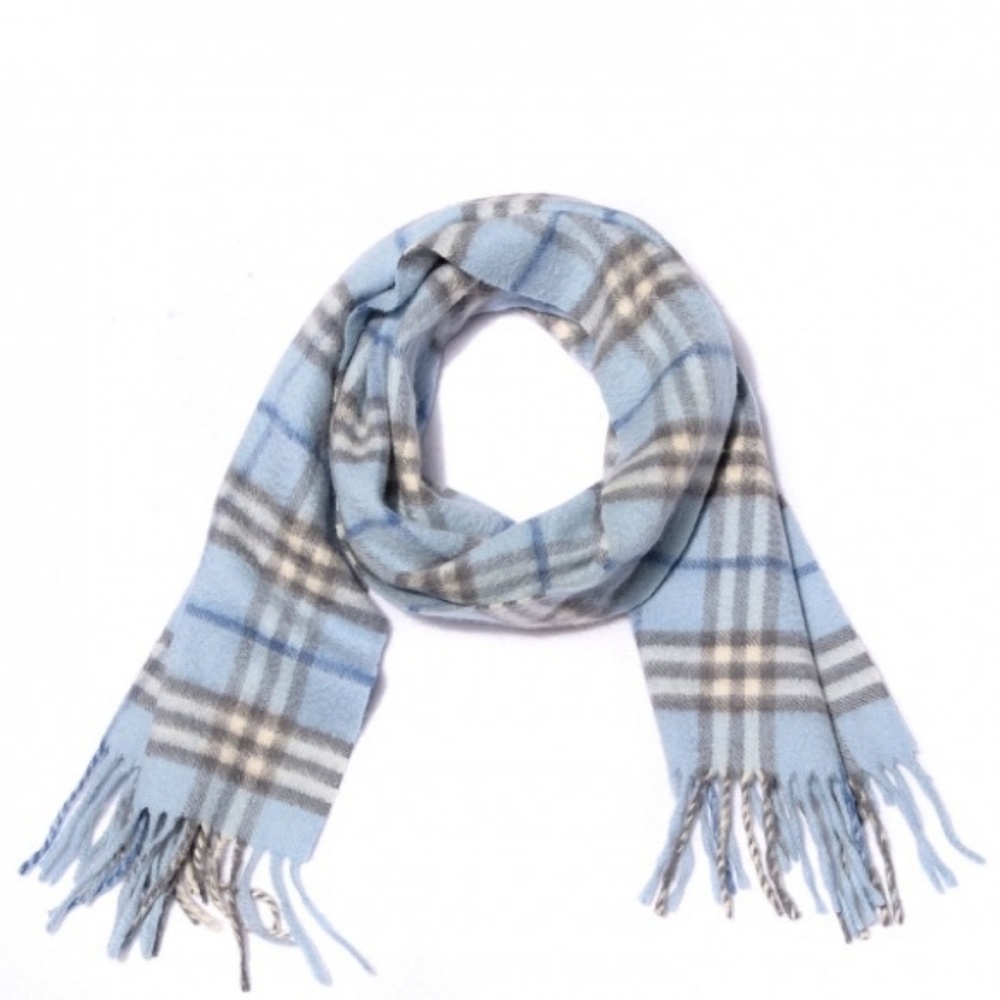 Burberry light blue cashmere scarf